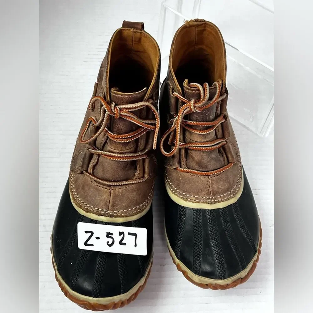 SOREL Rain Boots Women's Size 9 Brown Black Leather NL2133-286